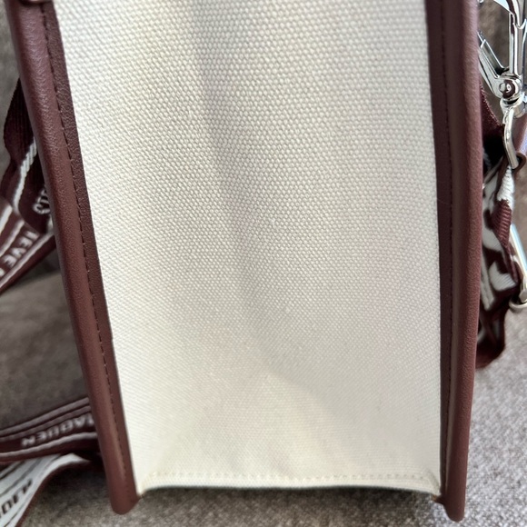 NWT Steve Madden Bwebber Coffee Brown satchel canvas tote bag crossbody strap - Picture 6 of 8